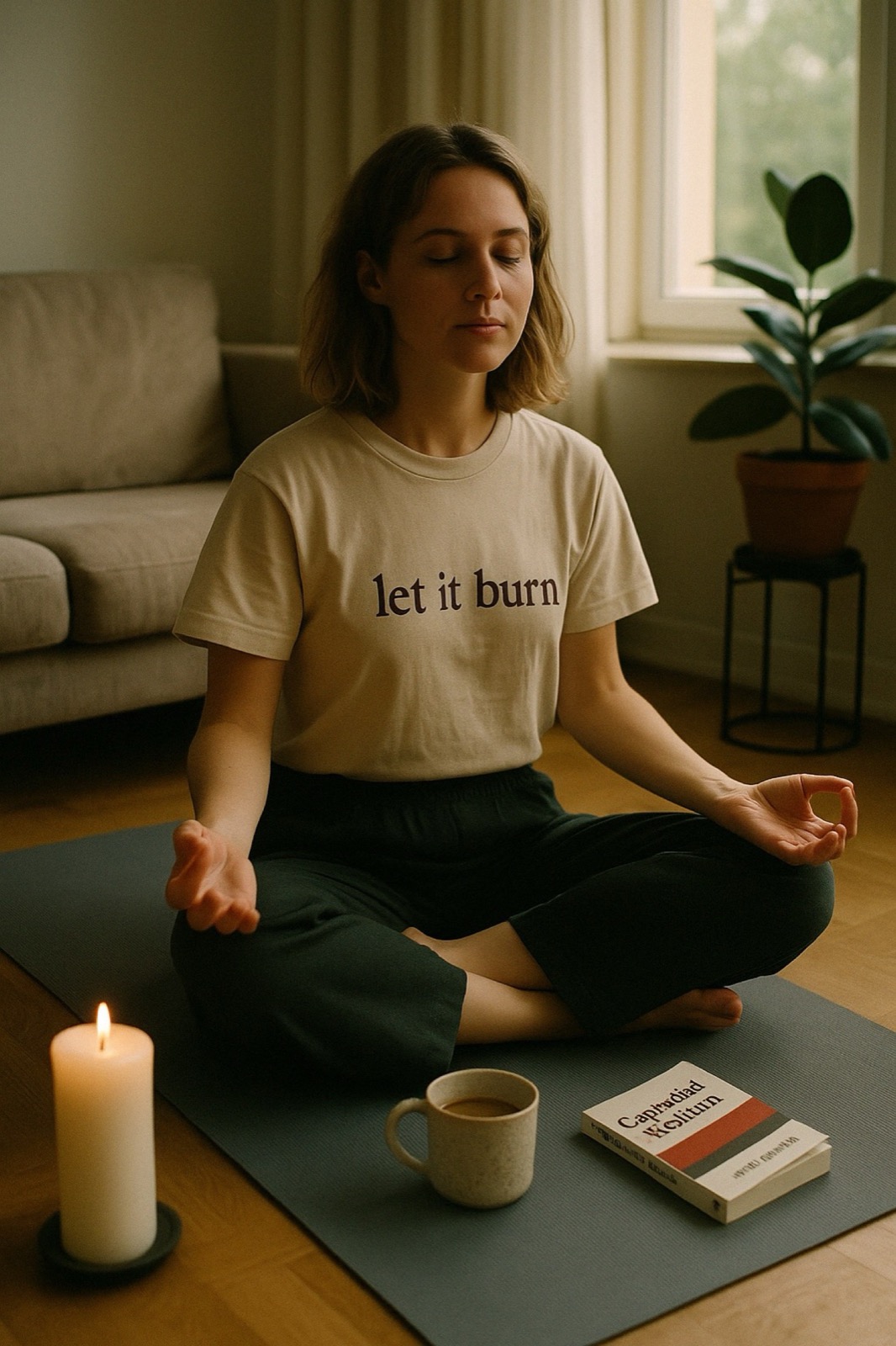 Editorial photograph of a Let It Burn shirt